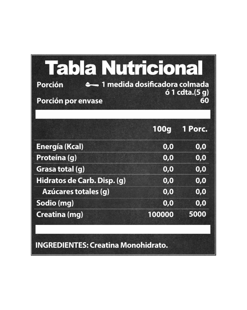CREATINA 300 GRAMOS (60 PORCIONES)