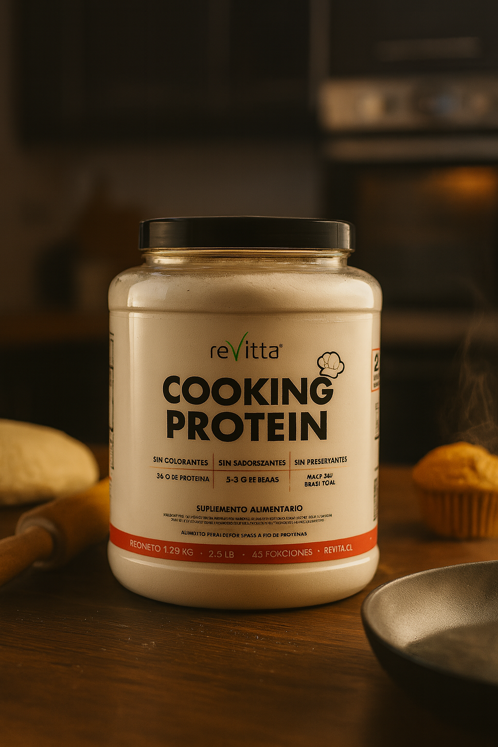 Proteina Whey Cooking Protein 1,28 kgs. 43 servicios