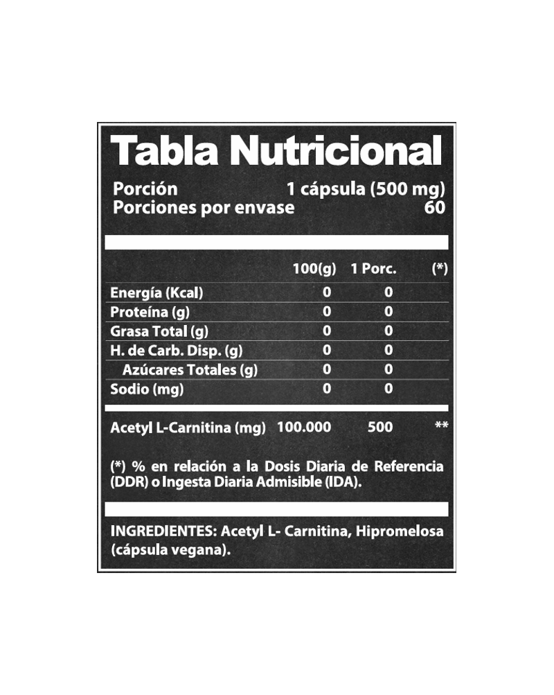 ACETYL CARNITINA 500MG  (CAPSULAS)